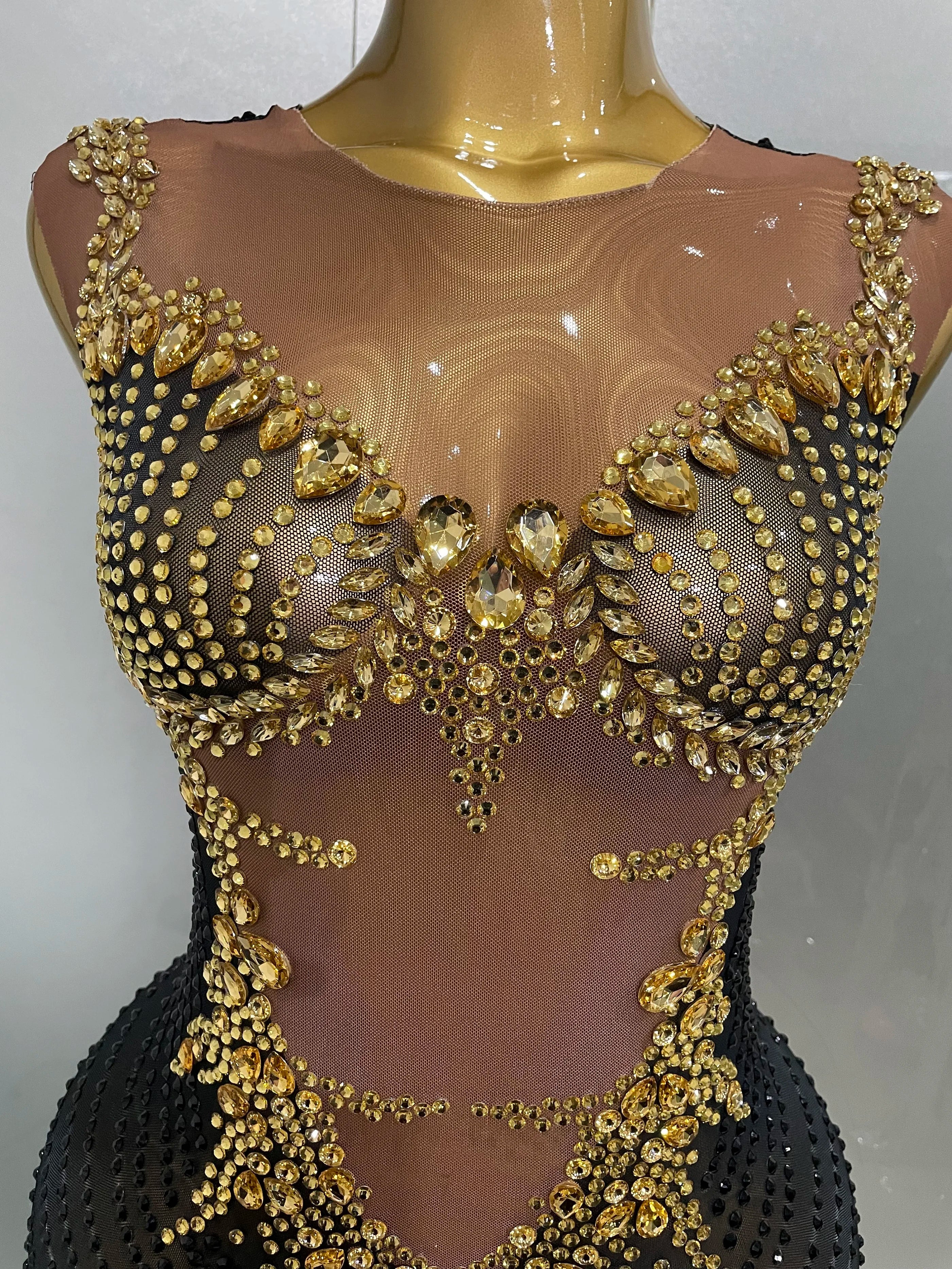 Sexy Sparkly Rhinestones Sleeveless
