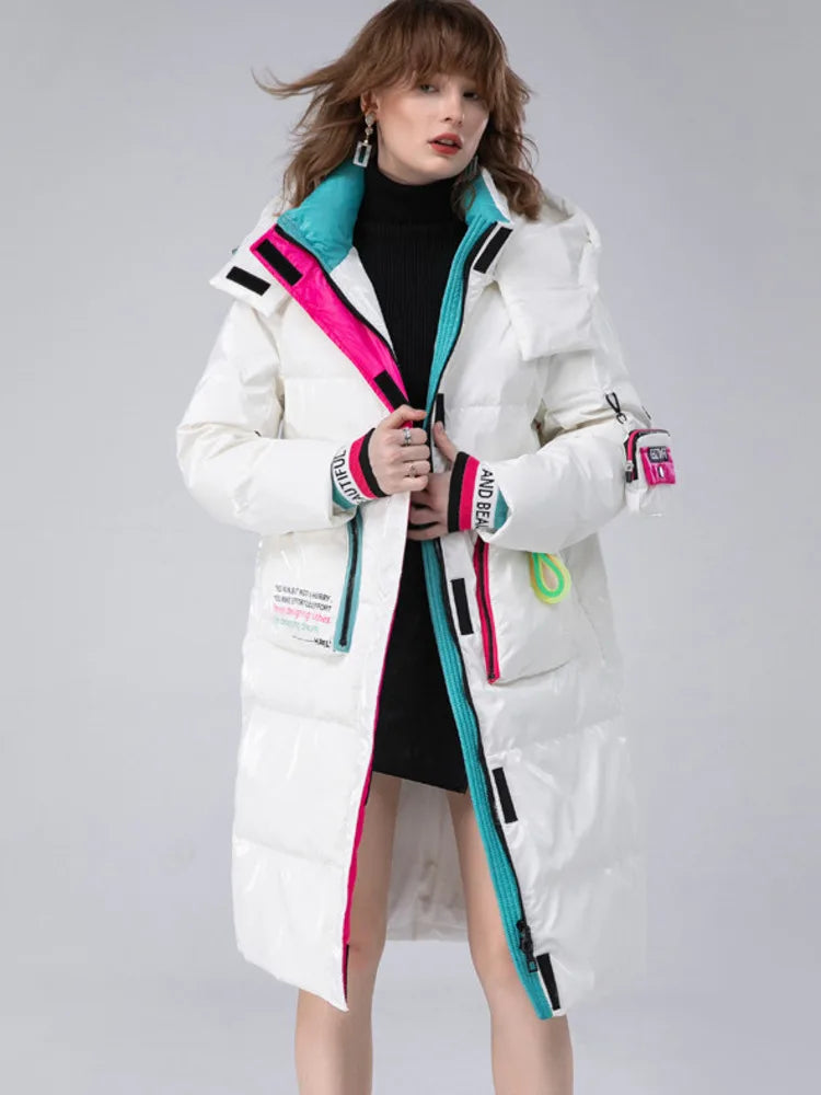 Winter Clothing Glossy Waterproof Coat Women