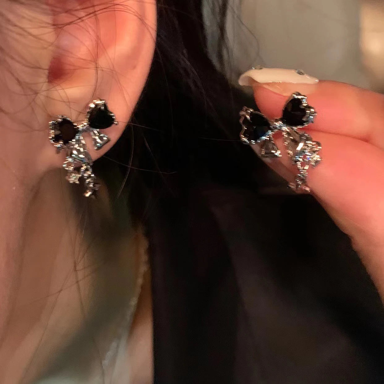 Y2K Bowknot Zircon Stud Earrings