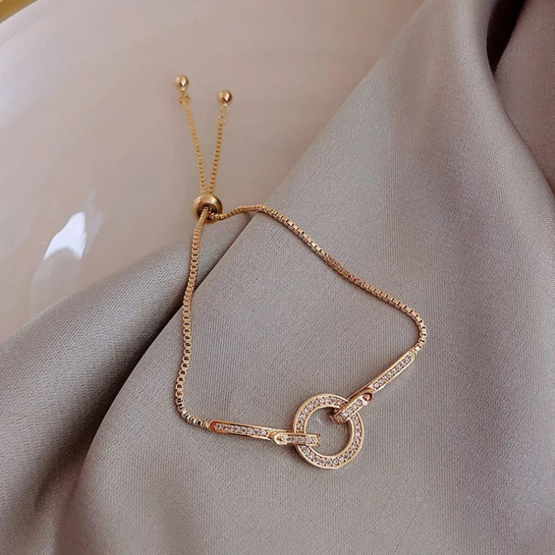 Luxury AAA Zircon Opal Clover Adjustable Bracelet