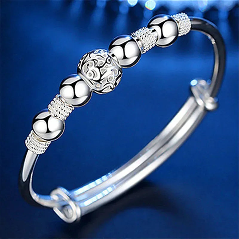 Luxury 925 Sterling Silver Peacock Open Bracelet