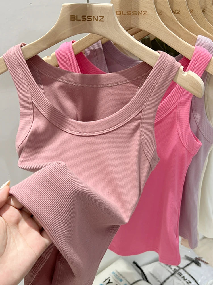 Women’s Ribbed Round Neck Tank Top