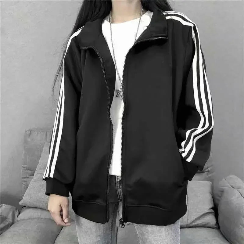 Women’s Belted Loose-Fit Baseball Jacket