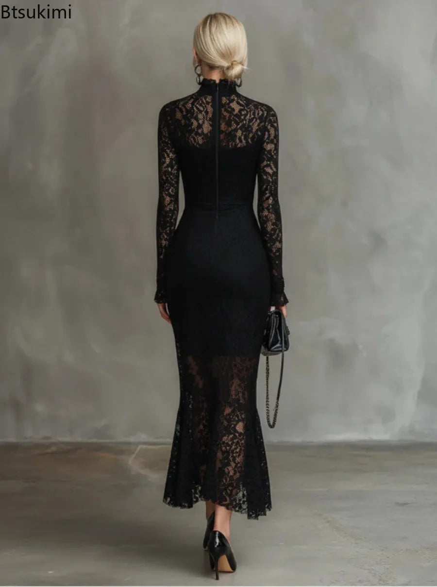 2026 Spring Women's Luxury Elegant Long Sleeve Evening Dresses