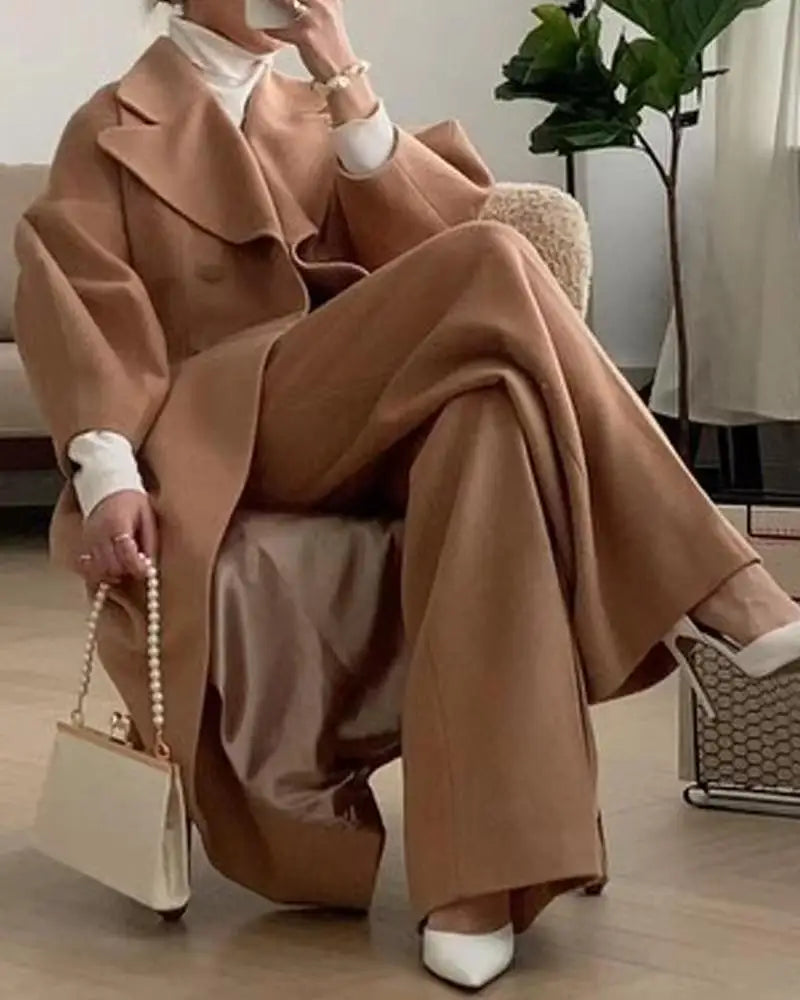 Winter Coat for Women Elegant Lantern Sleeve