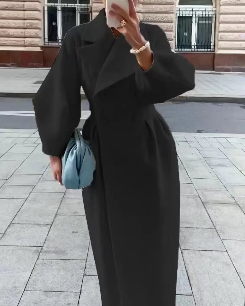 Winter Coat for Women Elegant Lantern Sleeve