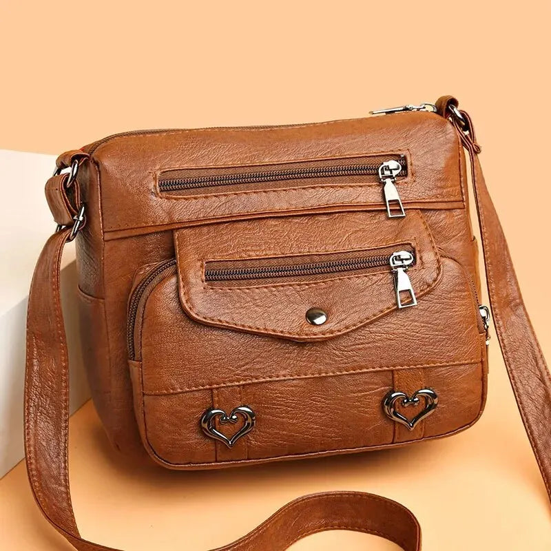 Medium Large Soft Leather Crossbody Bag