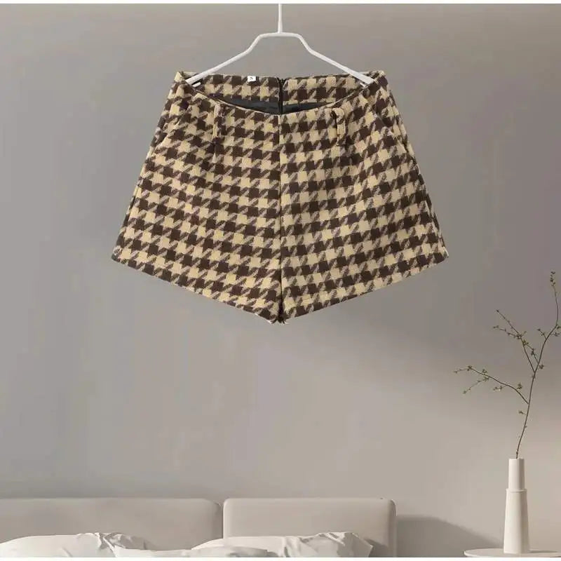 2025 Spring Retro Plaid Women Sets Casual Chic Full Sleeve