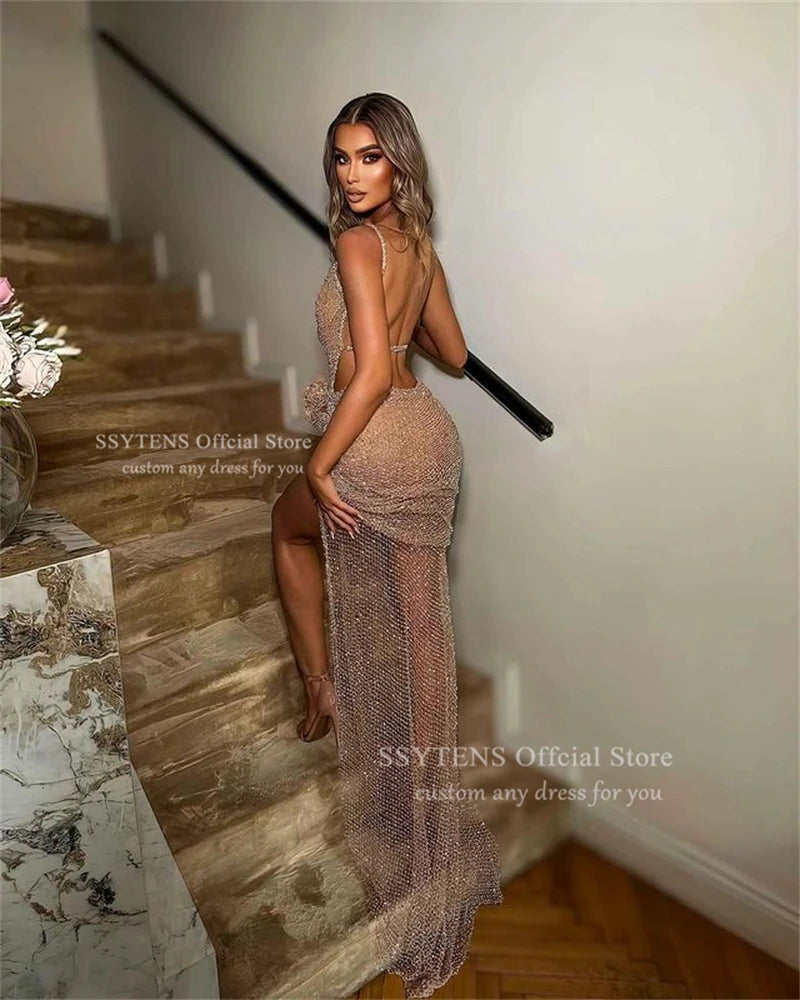 Mermaid Prom Dresses Shiny Sexy Wear Customized Vestidos Luxury Cocktail Party Dress