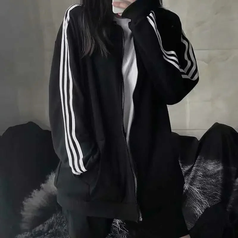 Unisex Three Stripe Baseball Jacket
