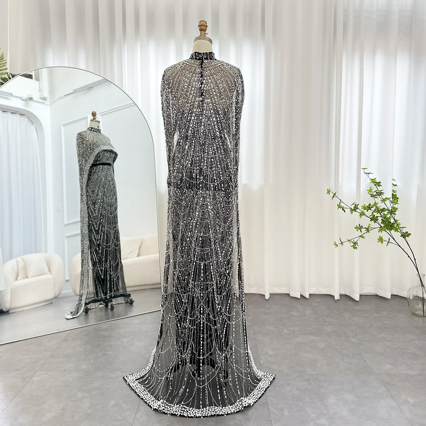 Sharon Said Luxury Pearls Dubai Champagne Evening Dresses