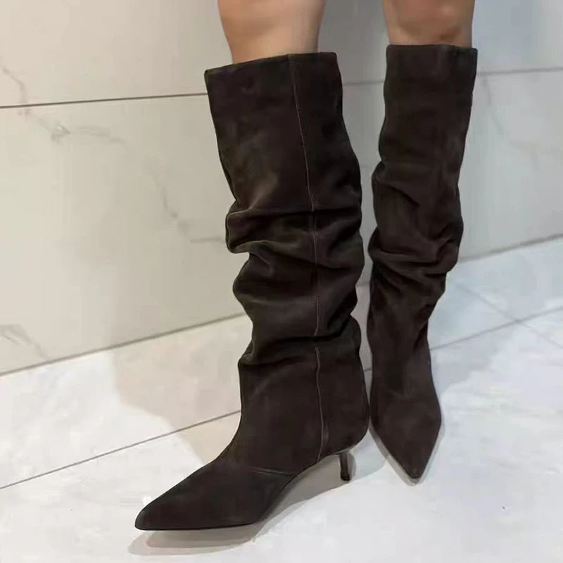 Pointed-toe Stiletto Heeled Boots Fashion