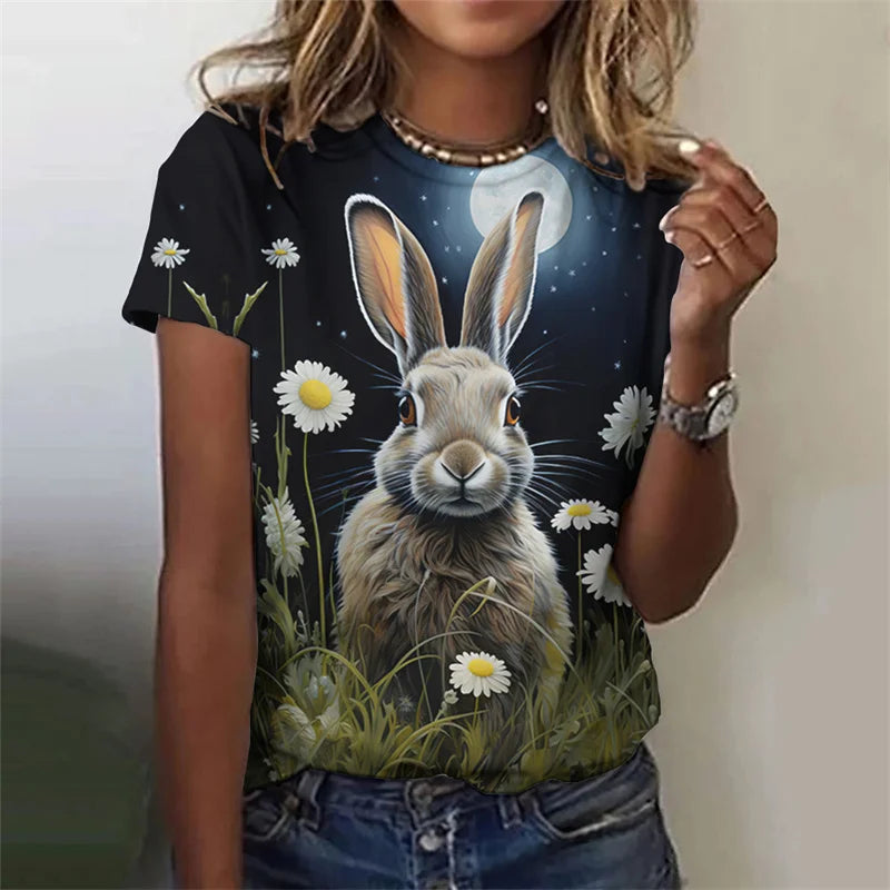 Cute Rabbit 3D Print T-Shirt
