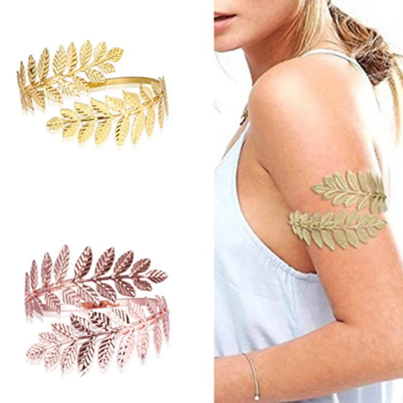 Bohemian Greek Roman Laurel Leaf Armlet Bracelet