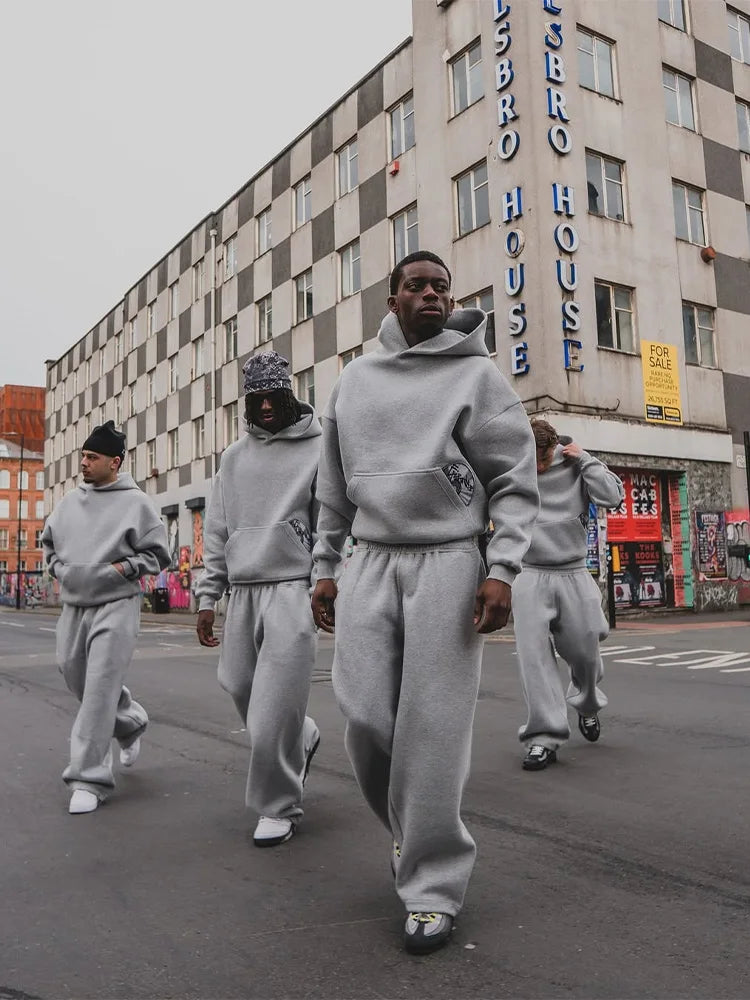 2025 Trendy High Street Retro Casual Streetwear Men's Sports Suit Y2K Harajuku Embroidered Hoodie men Hip-hop Loose Sweatpants