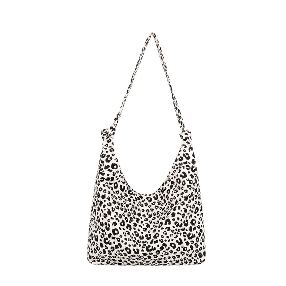 Luxury Leopard Print Canvas Tote Bag