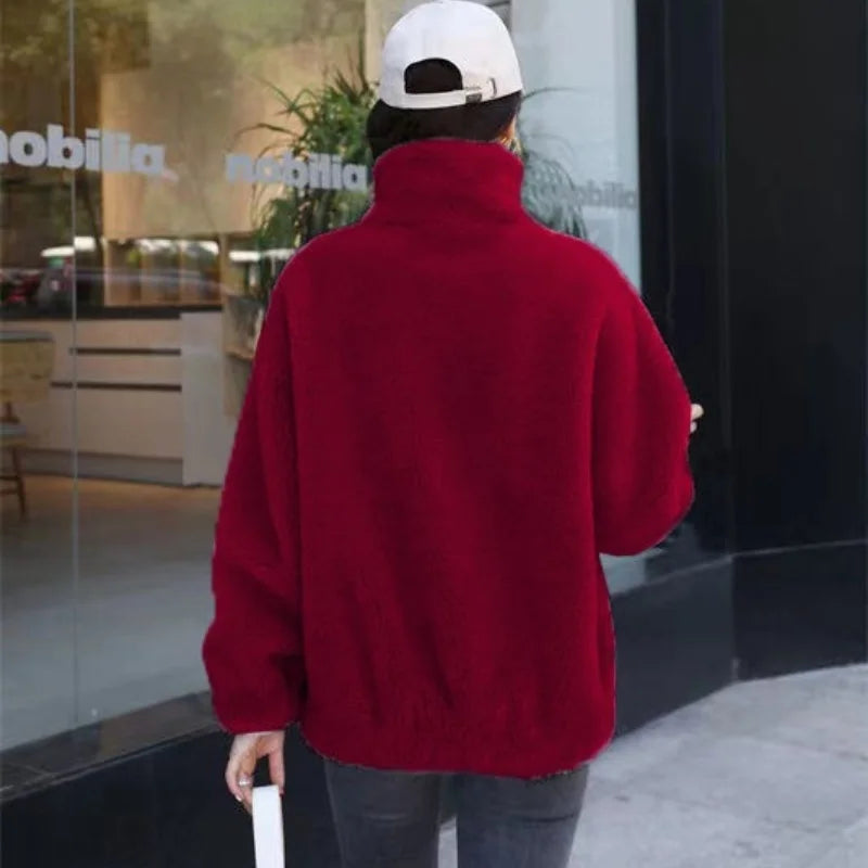 Women’s Double Coral Fleece Winter Coat