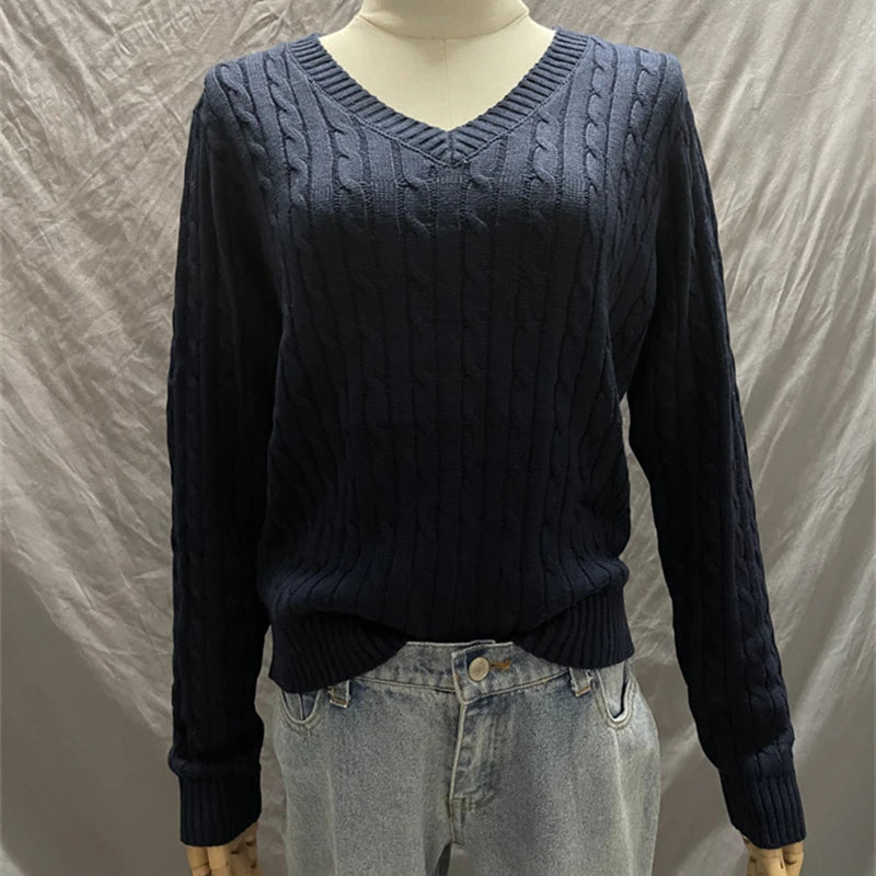Brandy Mandy Women's V-Neck Crop Sweater