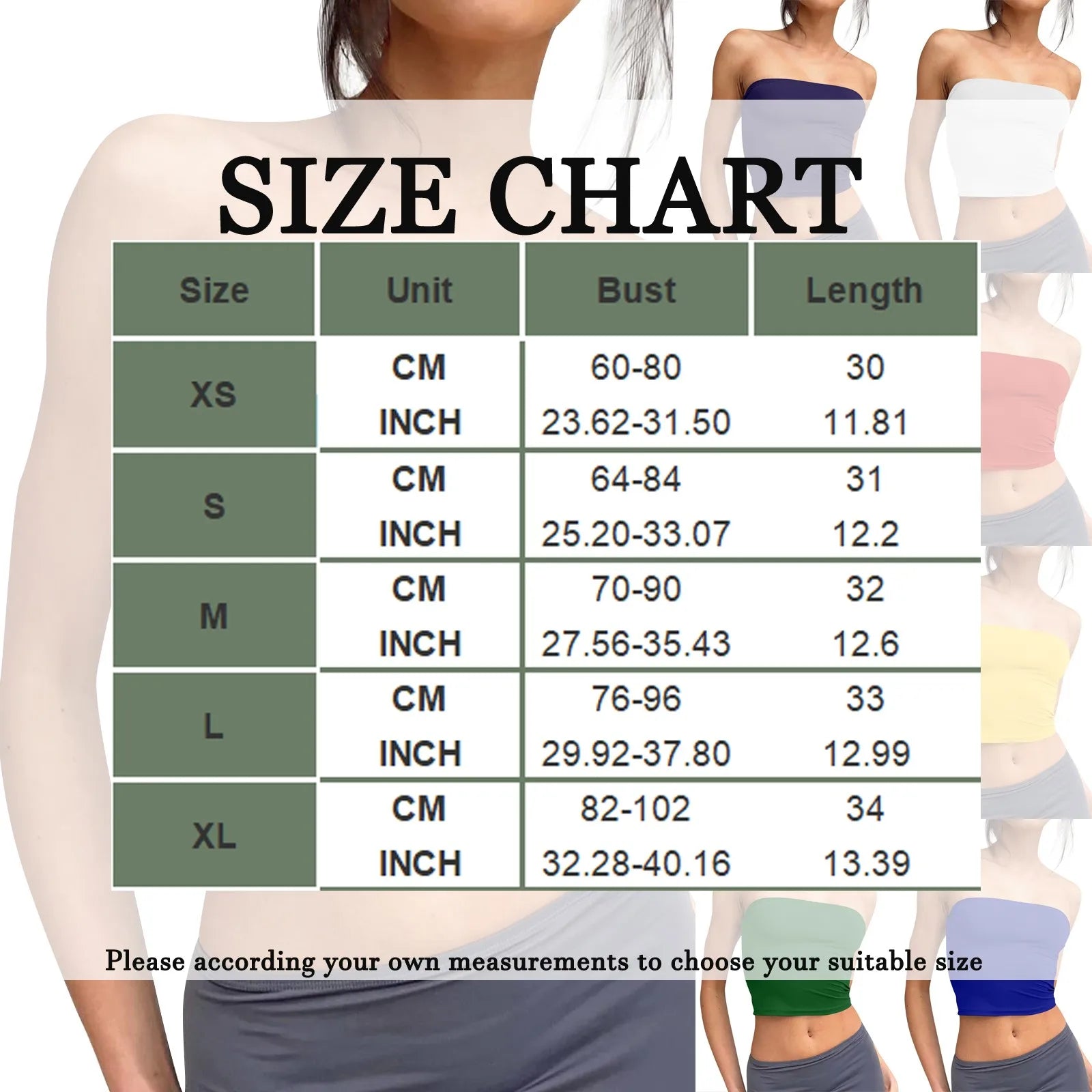 Women's Sexy Fashiopn Tube Tops Strapless Crop Tops Basic Backless Sleeveless Bandeau Cute Summer Outfits Sexy Solid Tops