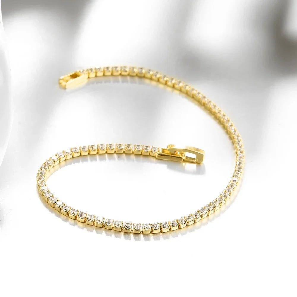 Sterling Silver 2mm Zirconia Tennis Bracelet