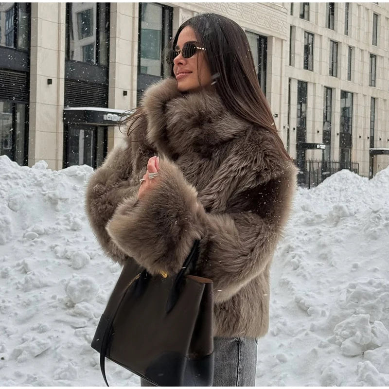 Winter Warm Thick Women Faux Fur Coats