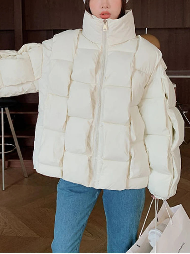 Winter Jacket for Women Three-dimensional Plaid Woven Fashion