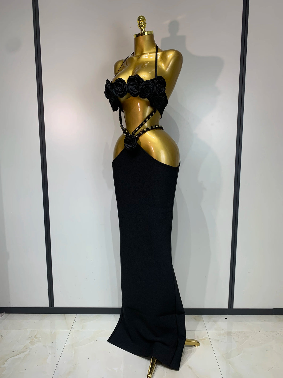 Women Sexy Halter Backless Maxi Long Bodycon Bandage Dress
