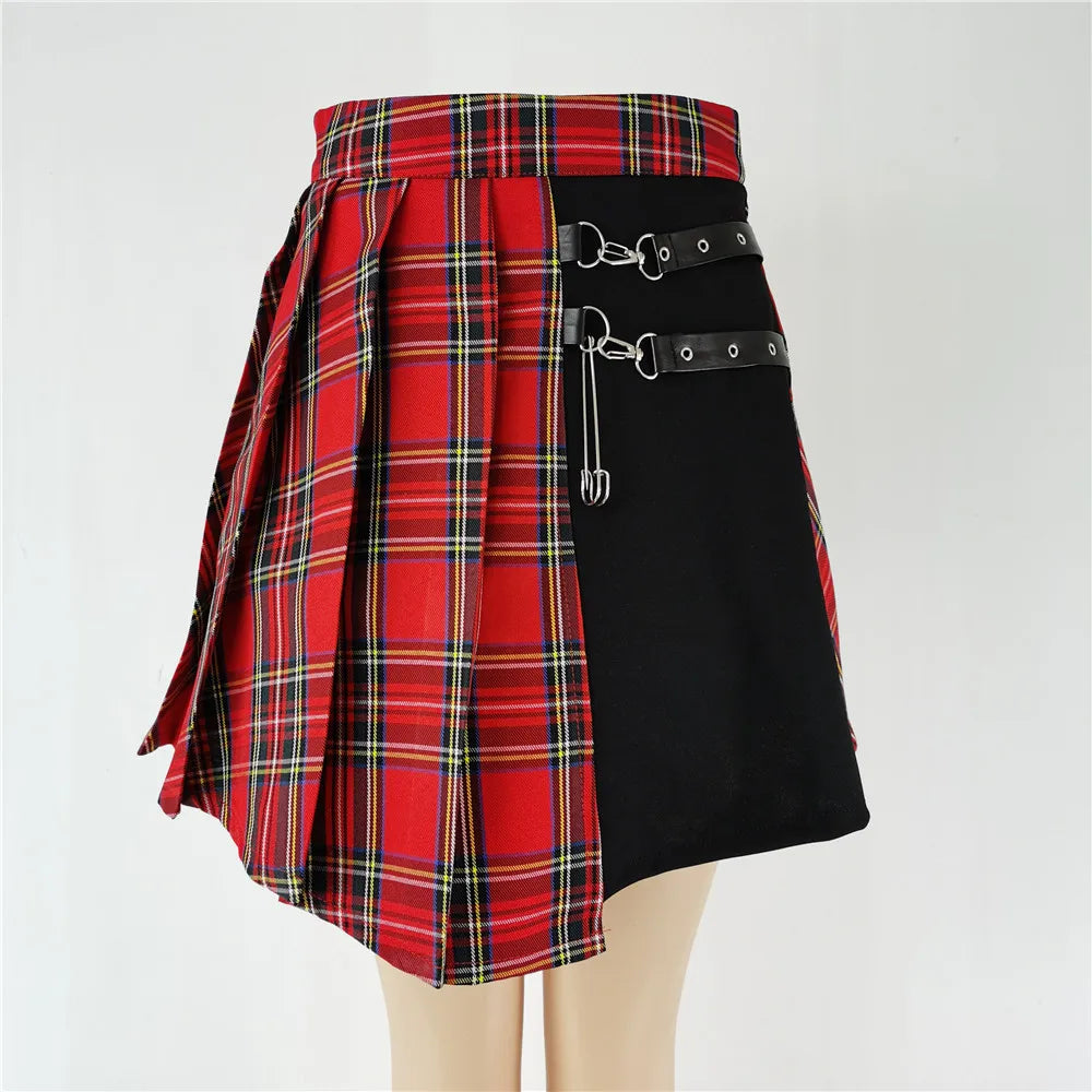 Gothic Lace Ruffle Mini Skirt for Women