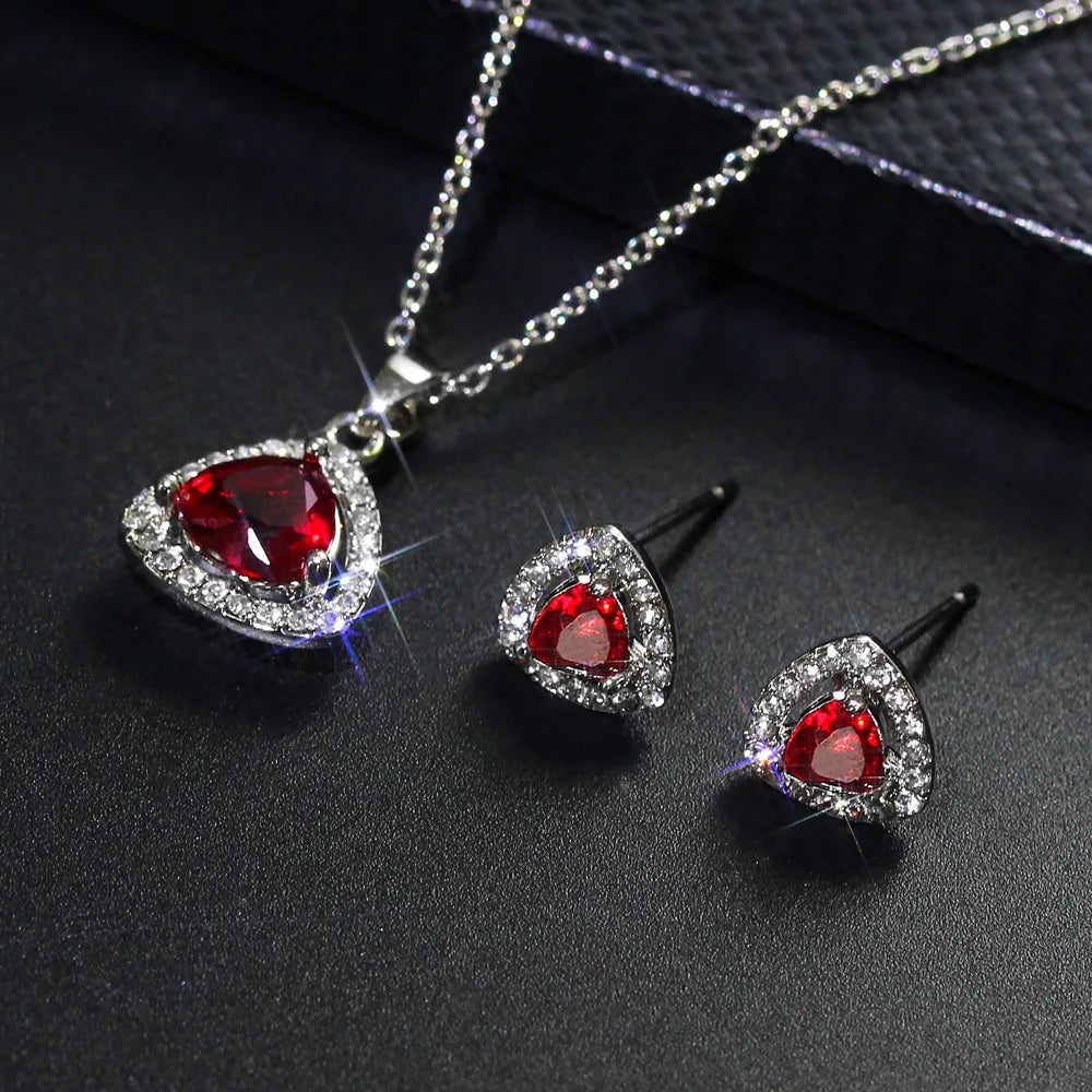 15-Design 925 Sterling Silver Bridal Jewelry Set