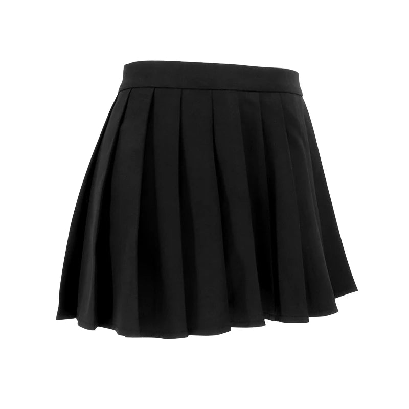 Women’s Sexy Zipper Pleated Mini Skirt