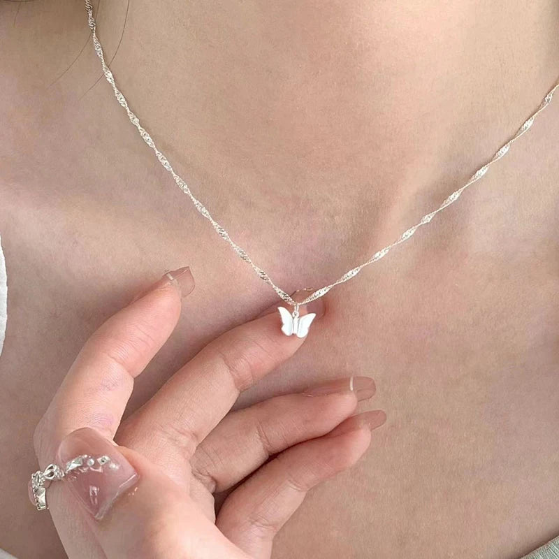 925 Sterling Silver Butterfly Pendant Necklace