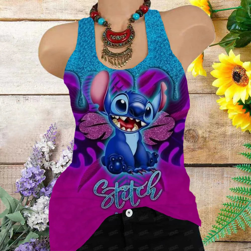 Summer Stitch 3D Print Oversized Tank Top