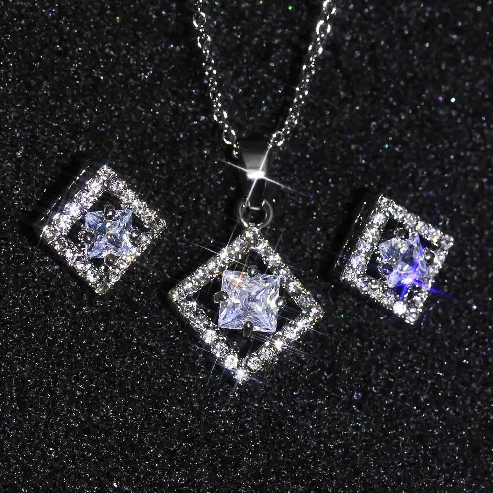 15-Design 925 Sterling Silver Bridal Jewelry Set