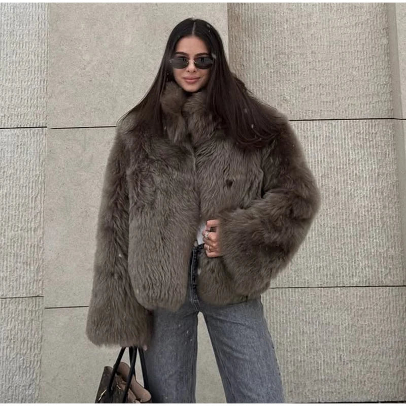 Winter Warm Thick Women Faux Fur Coats