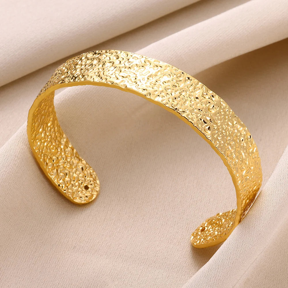 Vintage Irregular Wide Geometric Cuff Bracelet