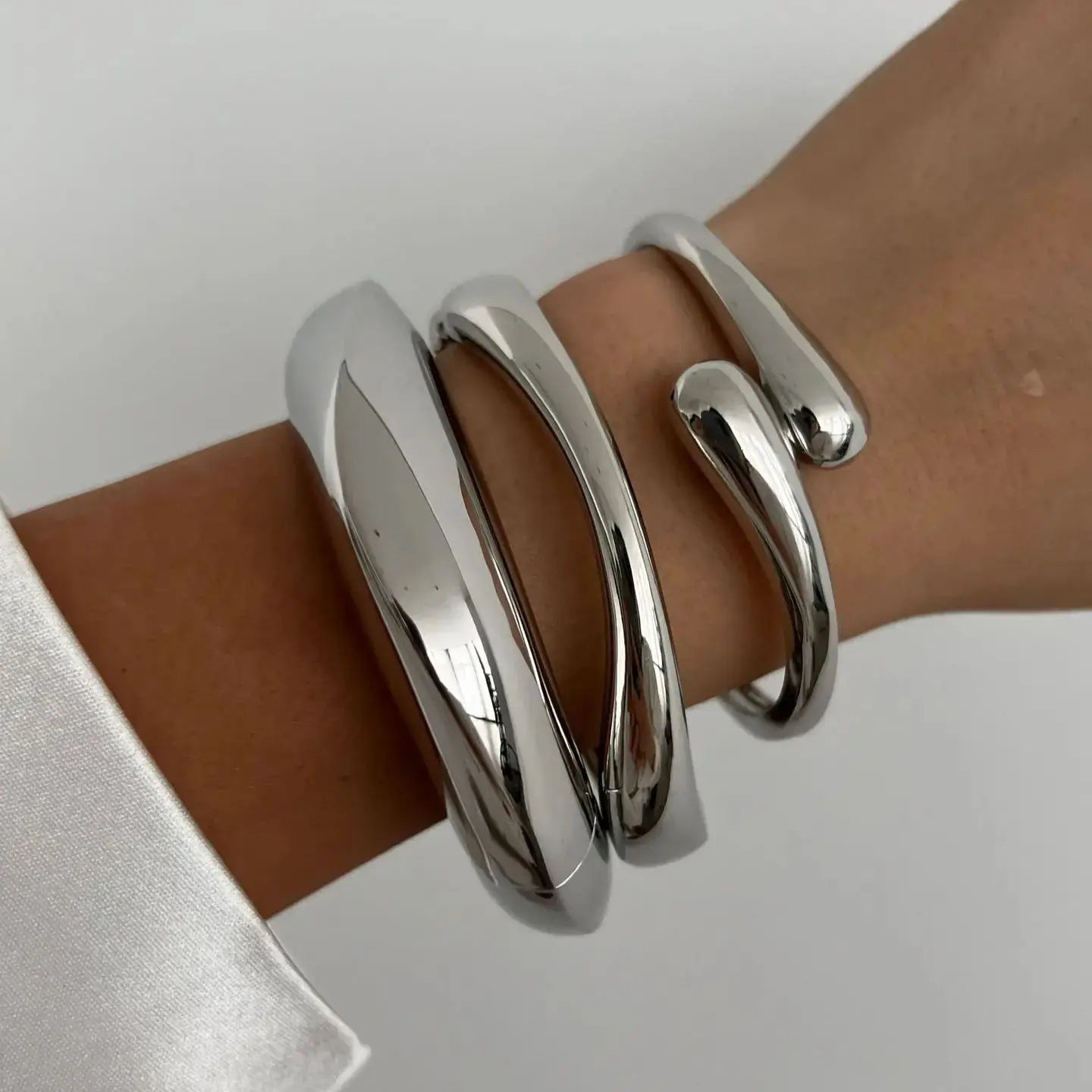 Vintage Hip Hop Metal Cuff Bangles Set