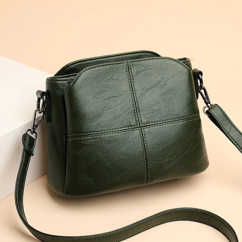Retro PU Leather Bucket Crossbody Bag