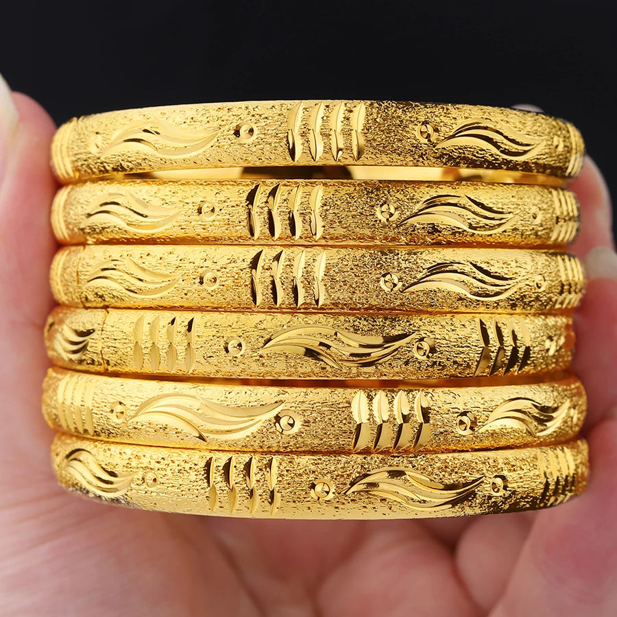 6-Piece Ethiopian Copper Bracelets Set
