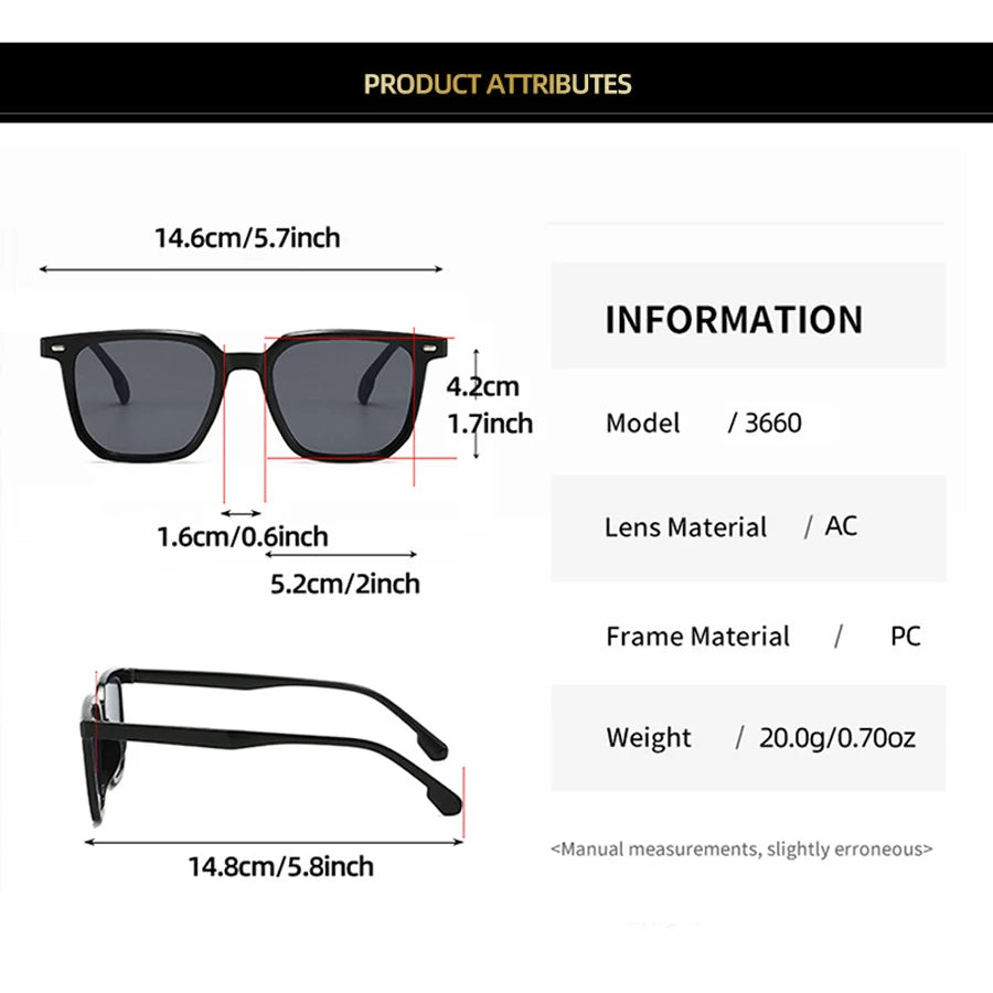 Fashion Retro Square Sunglasses for Men & Women