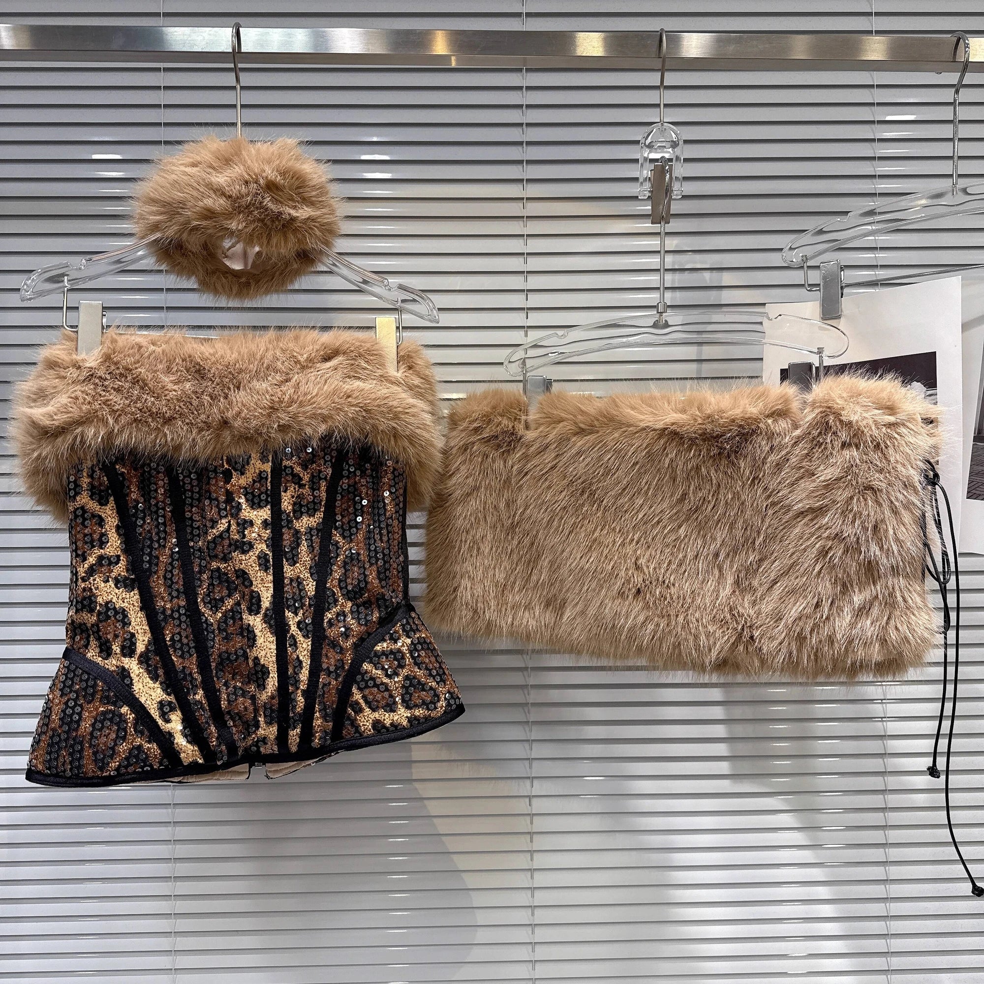 DEAT 2025 Autumn New Women's Three-pieces Set Leopard