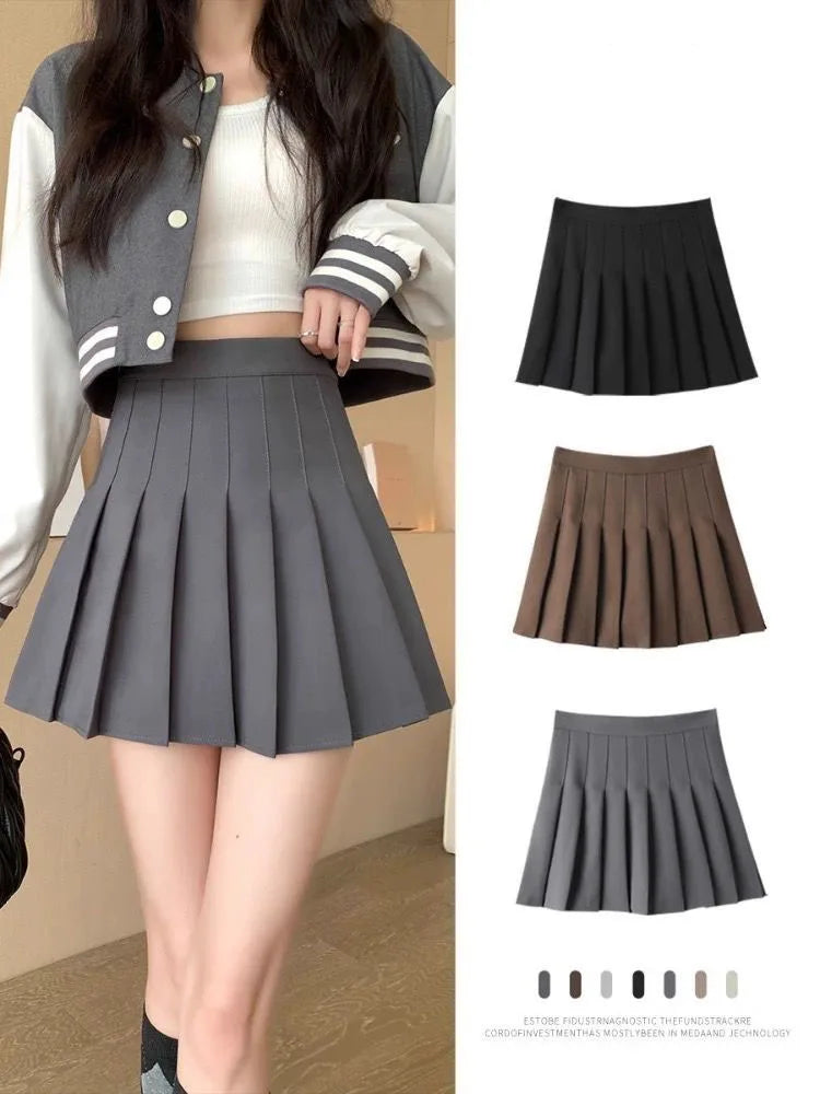 Women's High-Waist Pleated Mini Skirt
