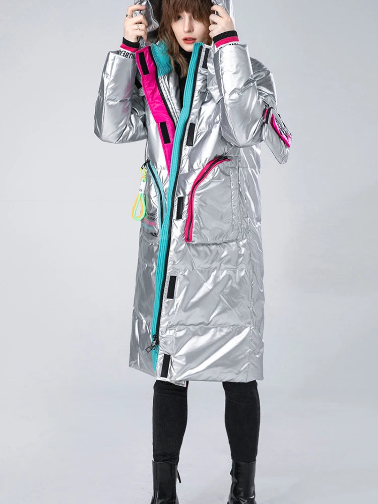 Winter Clothing Glossy Waterproof Coat Women