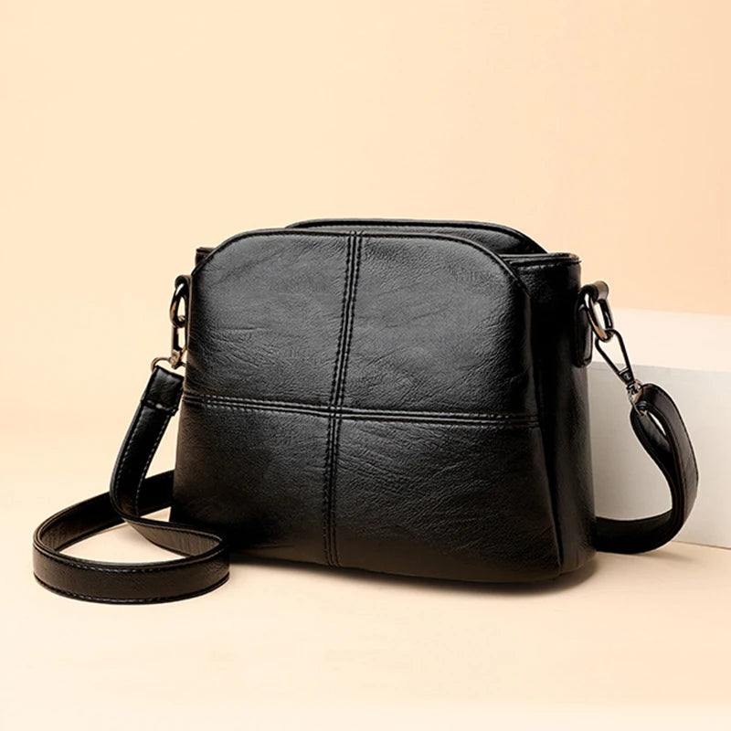 Retro PU Leather Bucket Crossbody Bag