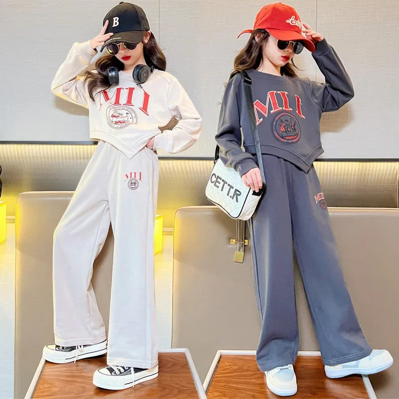 Girls' Wide Leg Pants & Top Set