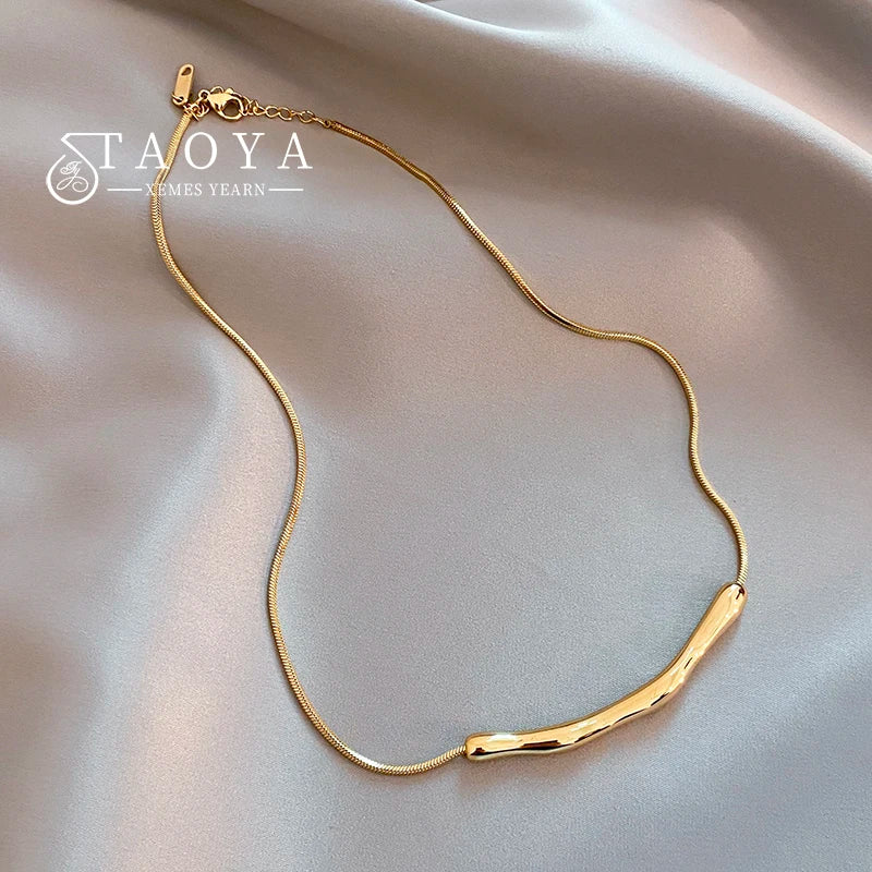Gold Stainless Steel Collarbone Necklace