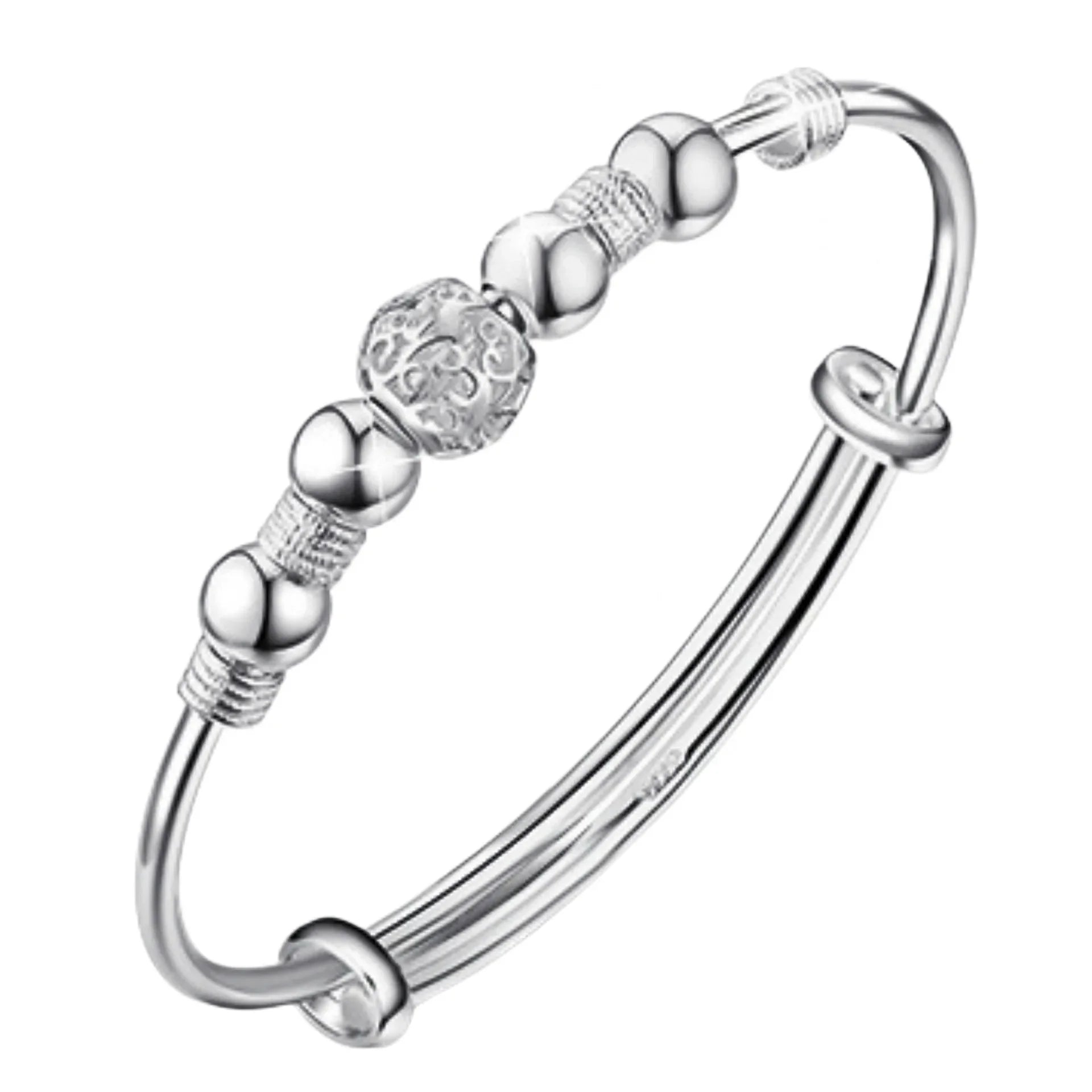 2024 Luxury Silver Color Lucky Bead Bracelet