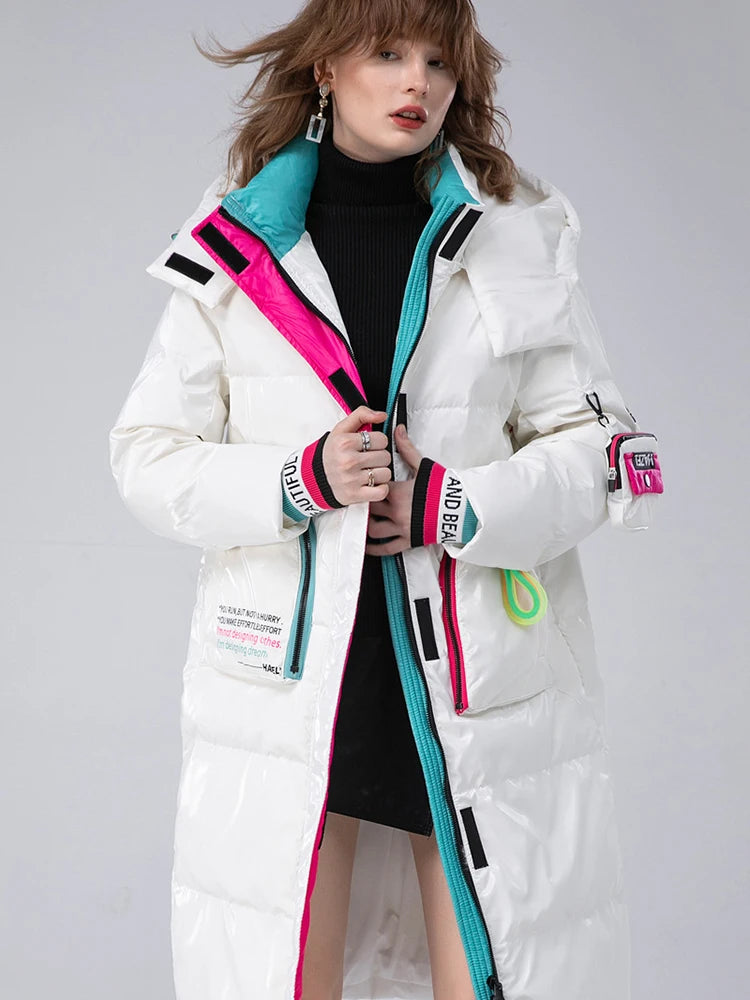 Winter Clothing Glossy Waterproof Coat Women