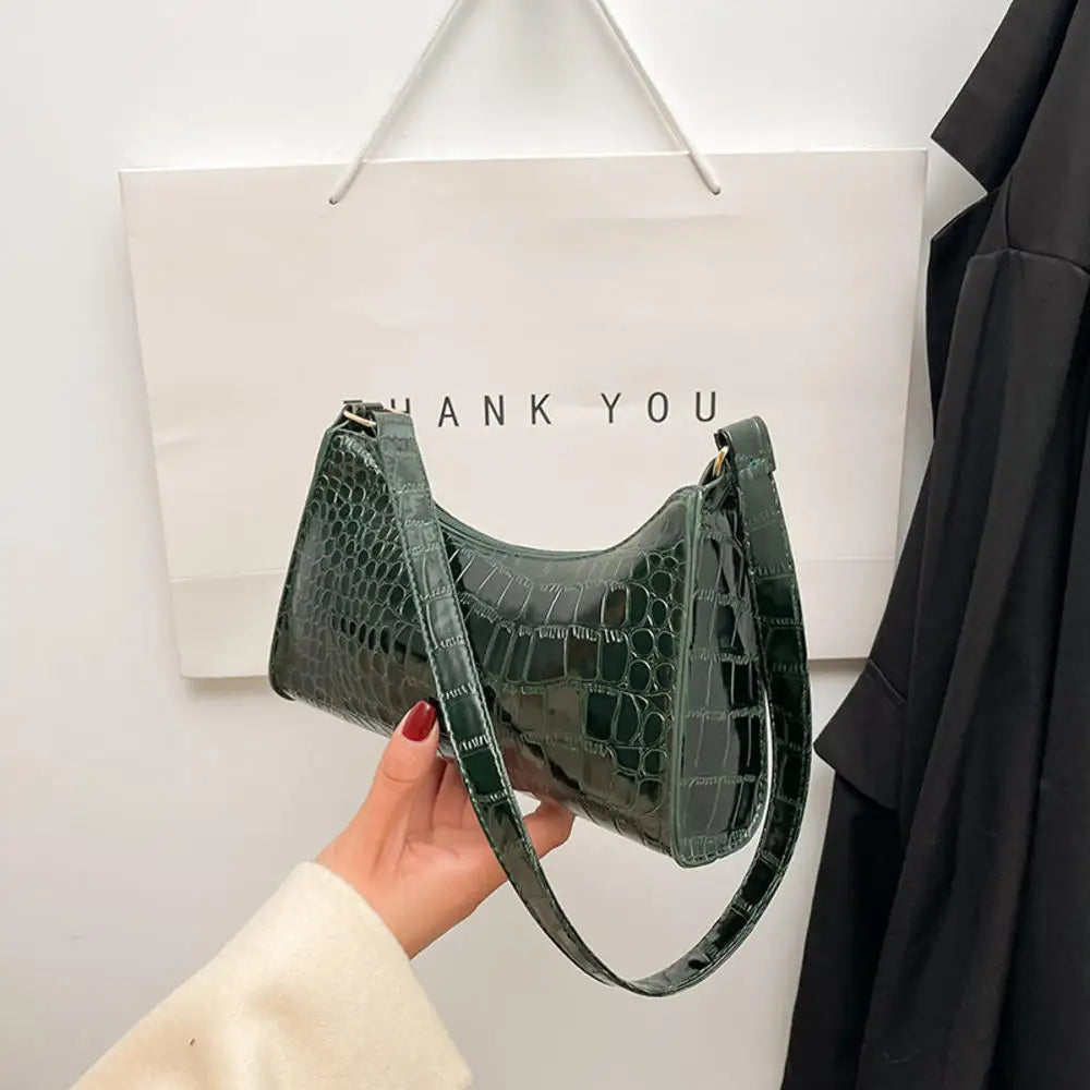 Trendy Black PU Shoulder & Crossbody Bag