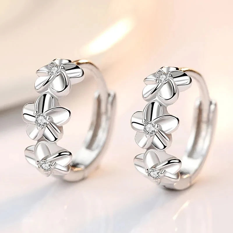 Sterling Silver Flower Stud Earrings