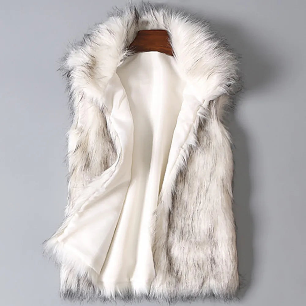 Women's Winter Wool Faux Fur Vest